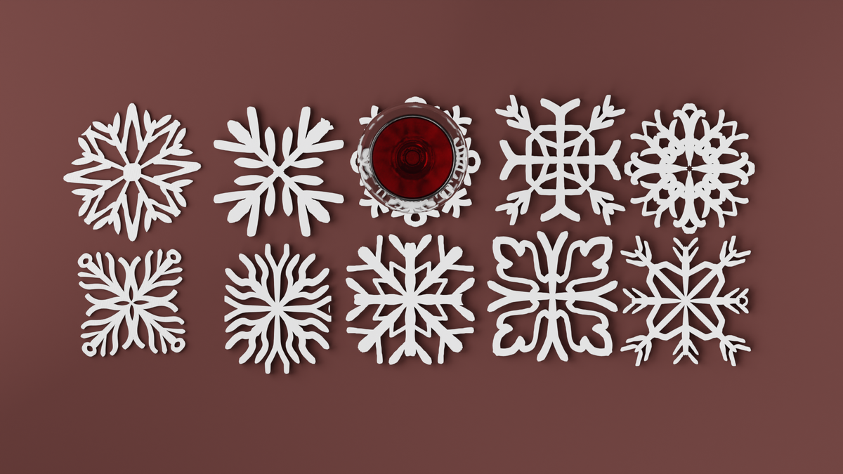 Snowflake Coaster Set 10 Unique Christmas Coaster