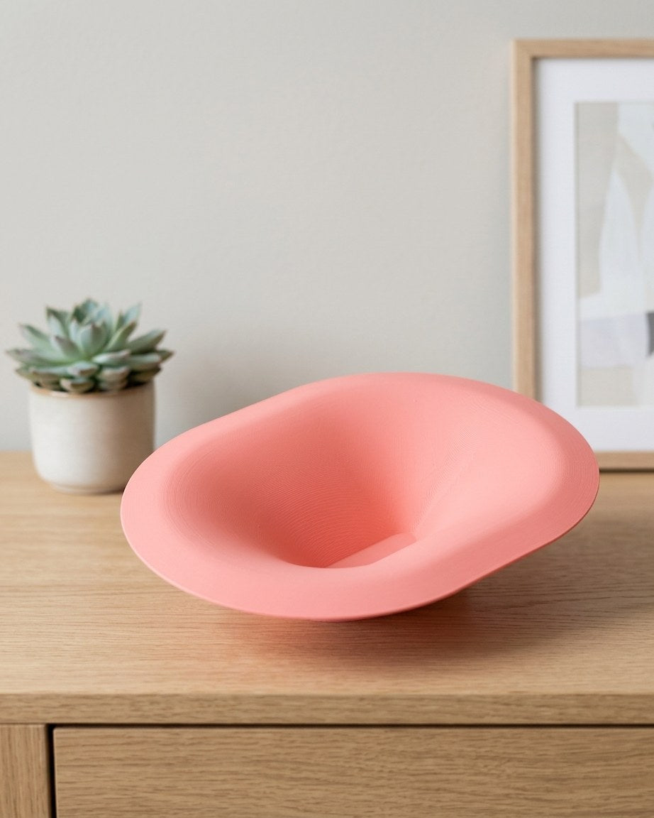 Soft curve pill-shaped catch-all tray bowl