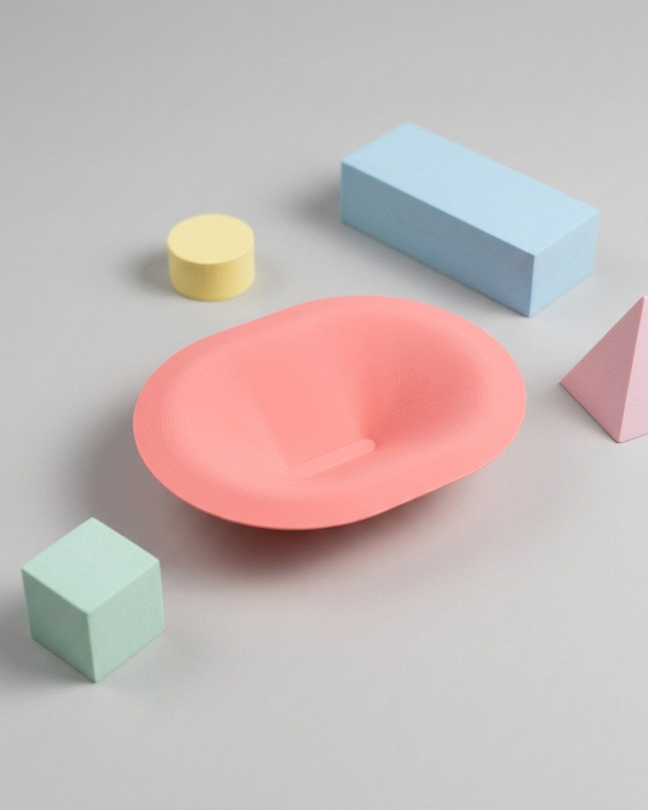 Soft curve pill-shaped catch-all tray bowl