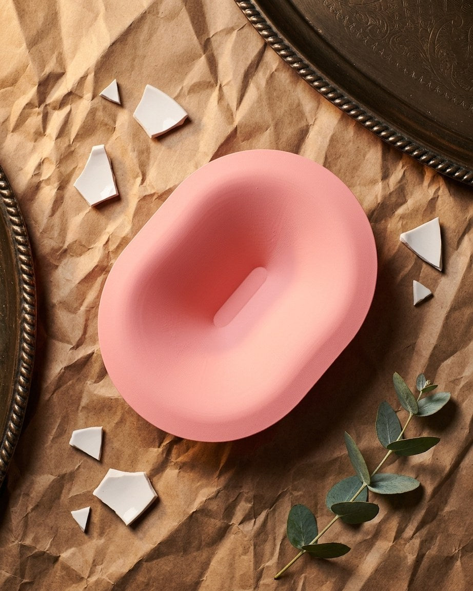 Soft curve pill-shaped catch-all tray bowl