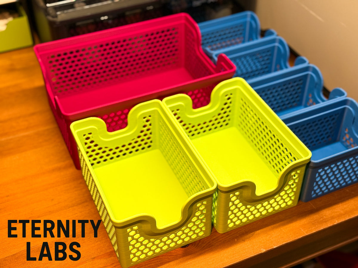 Stacking basket organizer set with large, medium and small stackable baskets