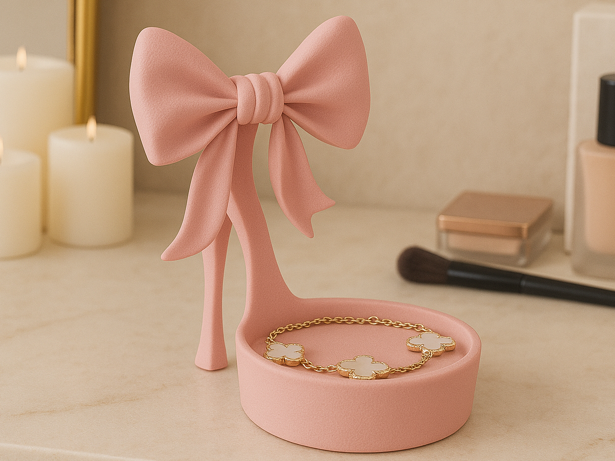 Stiletto Coquette Bow High Heel Jewelry Tray