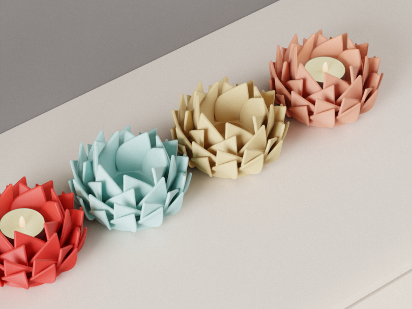 Tealight Holder Elegant Floral LED Candle Holder
