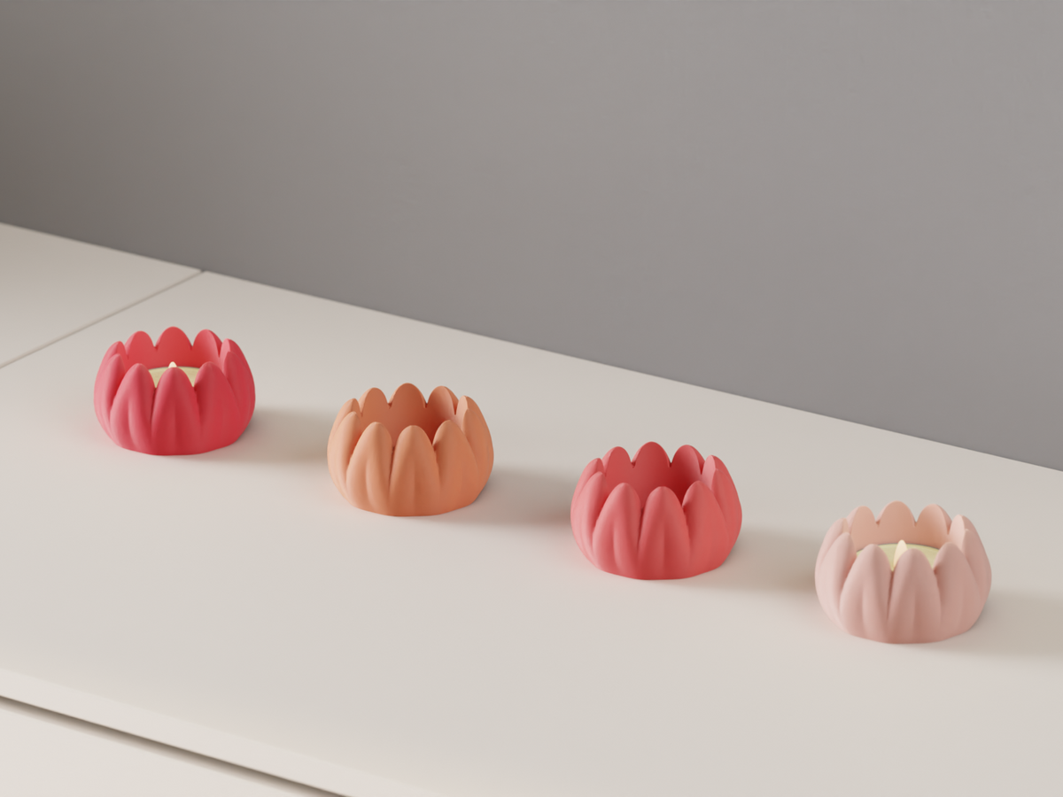 Tealight Holder Floral Tulip LED Candle Stand