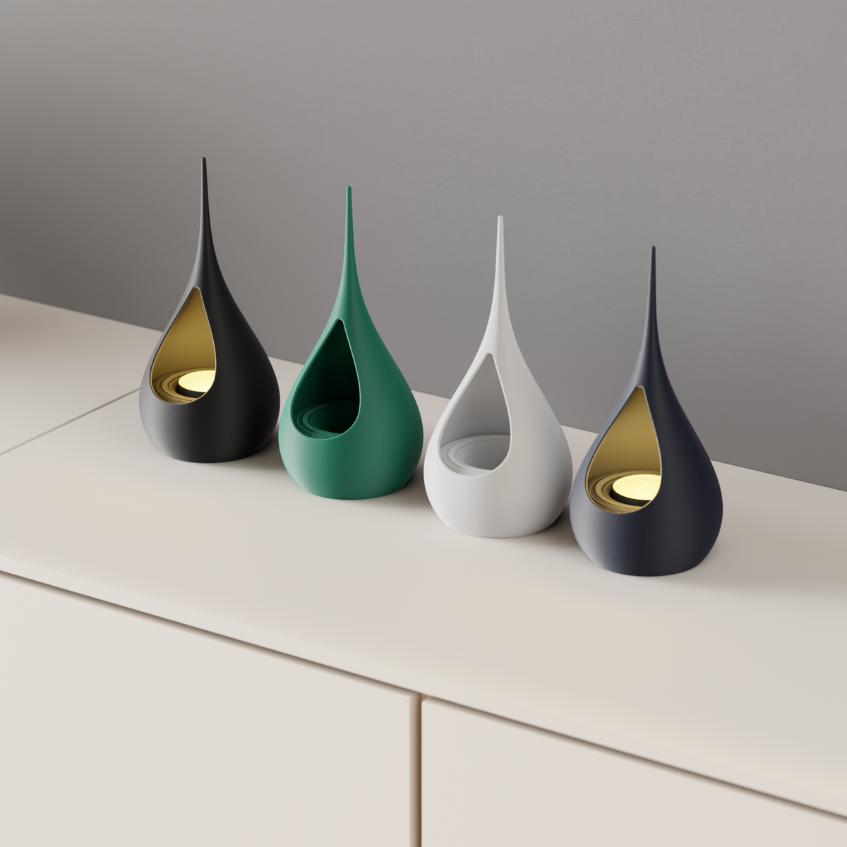 Teardrop Tealight LED Candle Holder