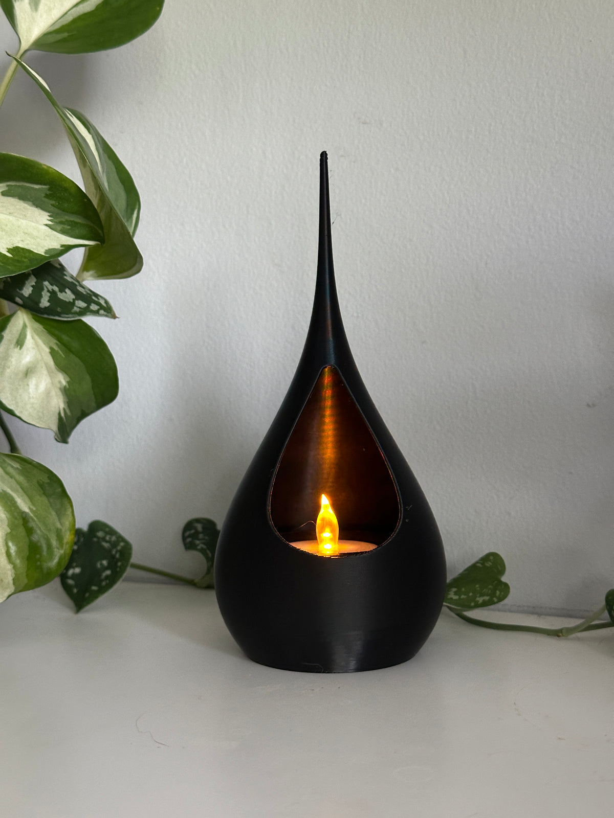 Teardrop Tealight LED Candle Holder