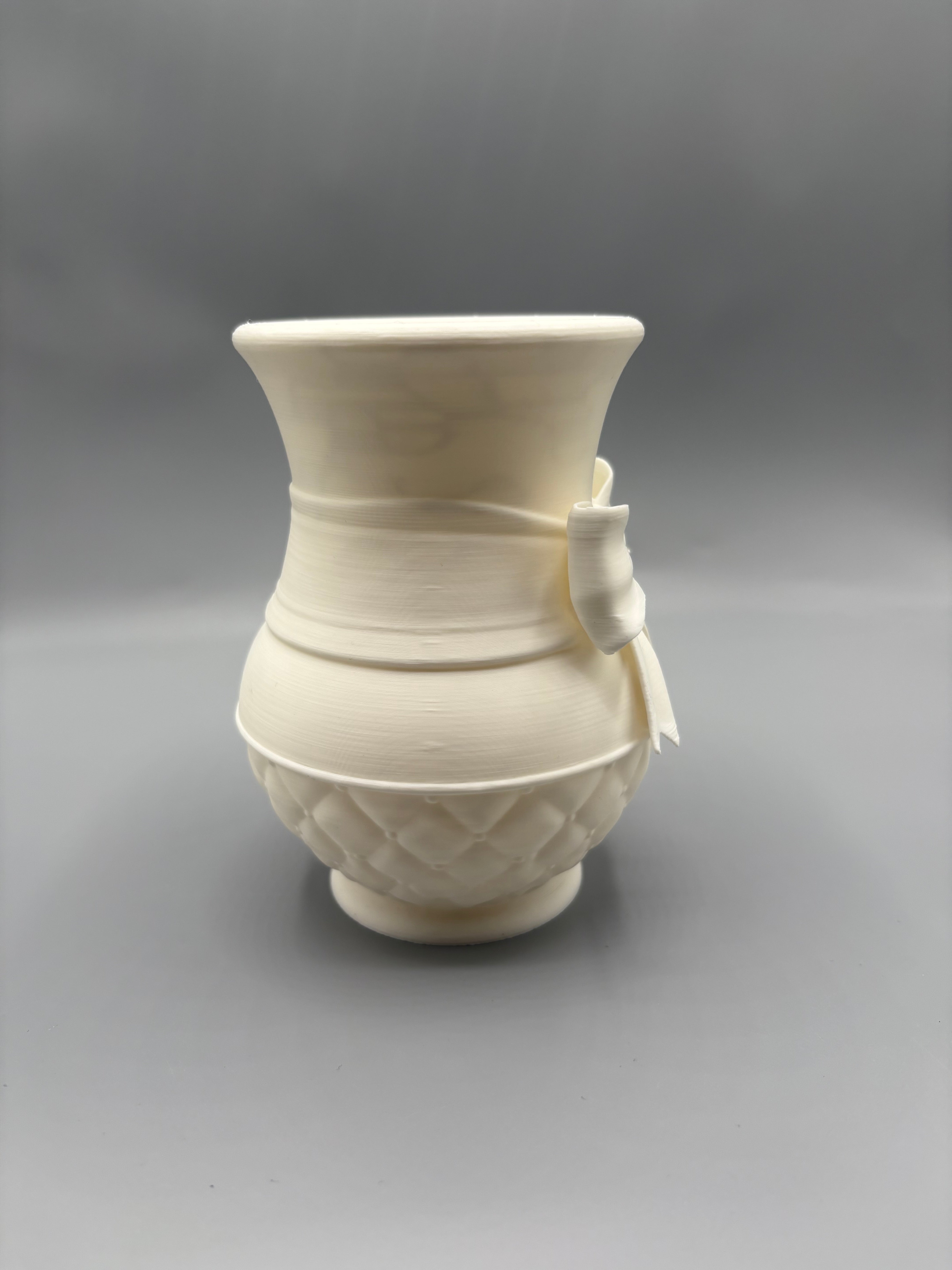 Quilted Spring Bow Vase - Flower Pot Decor