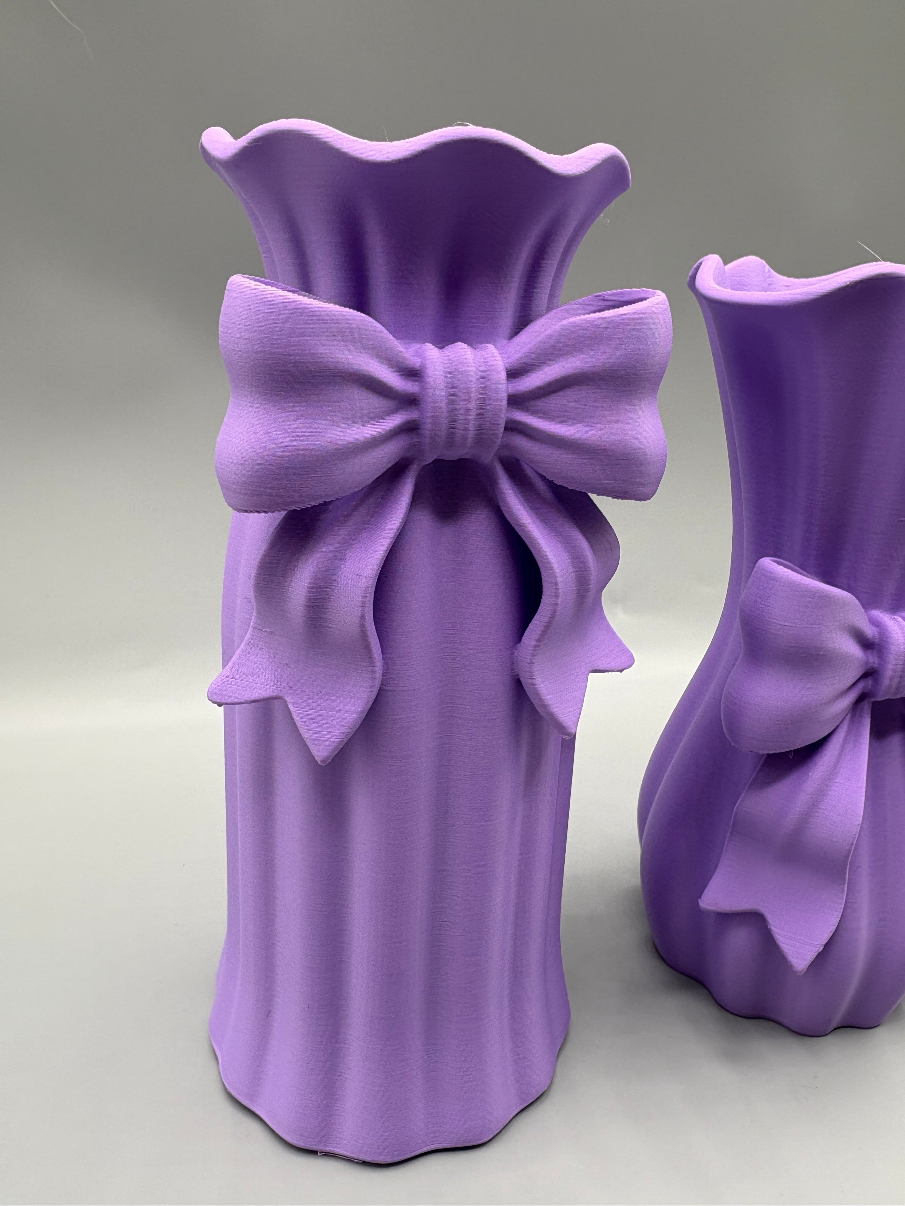 Coquette Ribbon Bow Vase Set | Modern Floral Decor