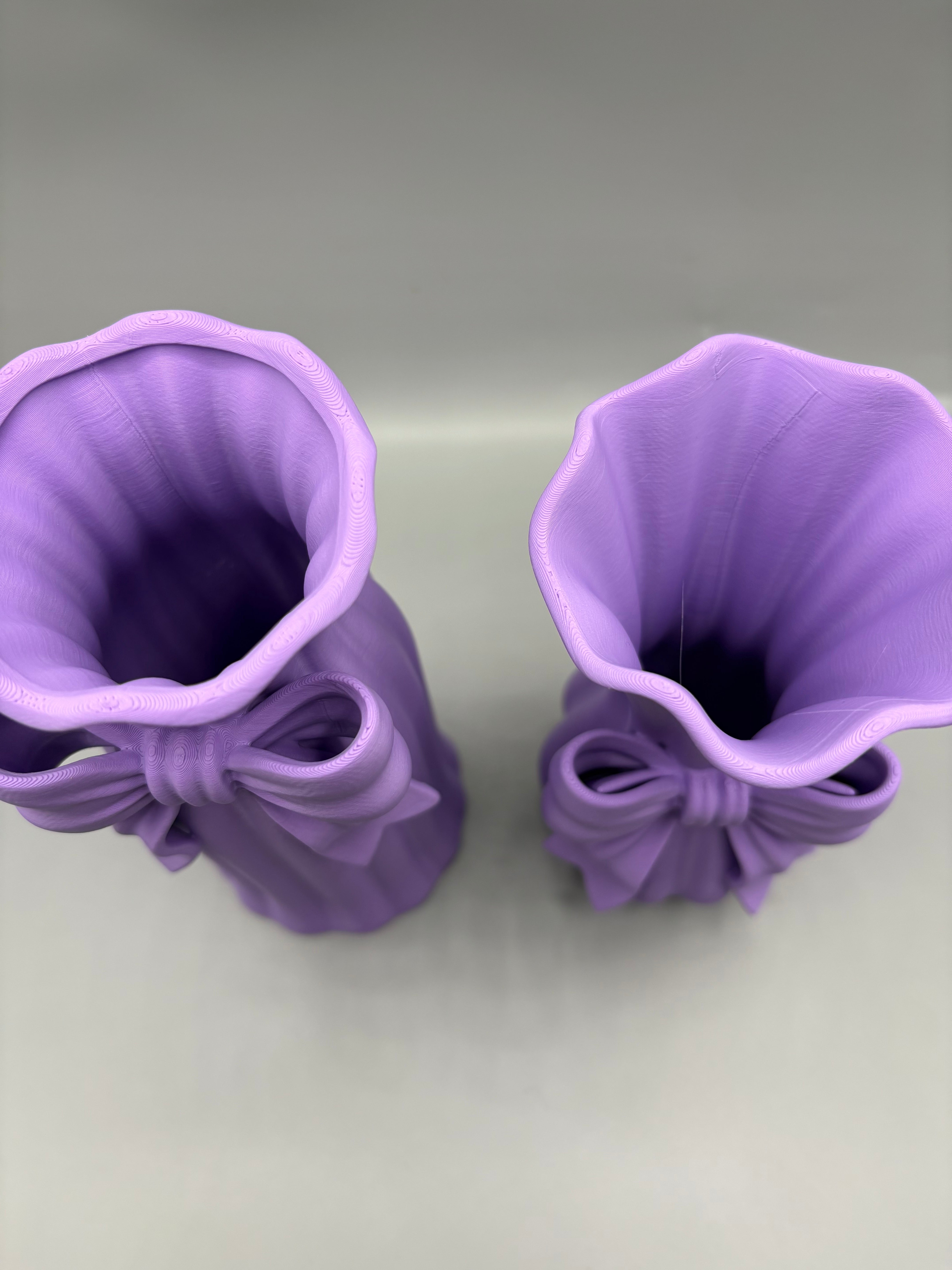 Coquette Ribbon Bow Vase Set | Modern Floral Decor
