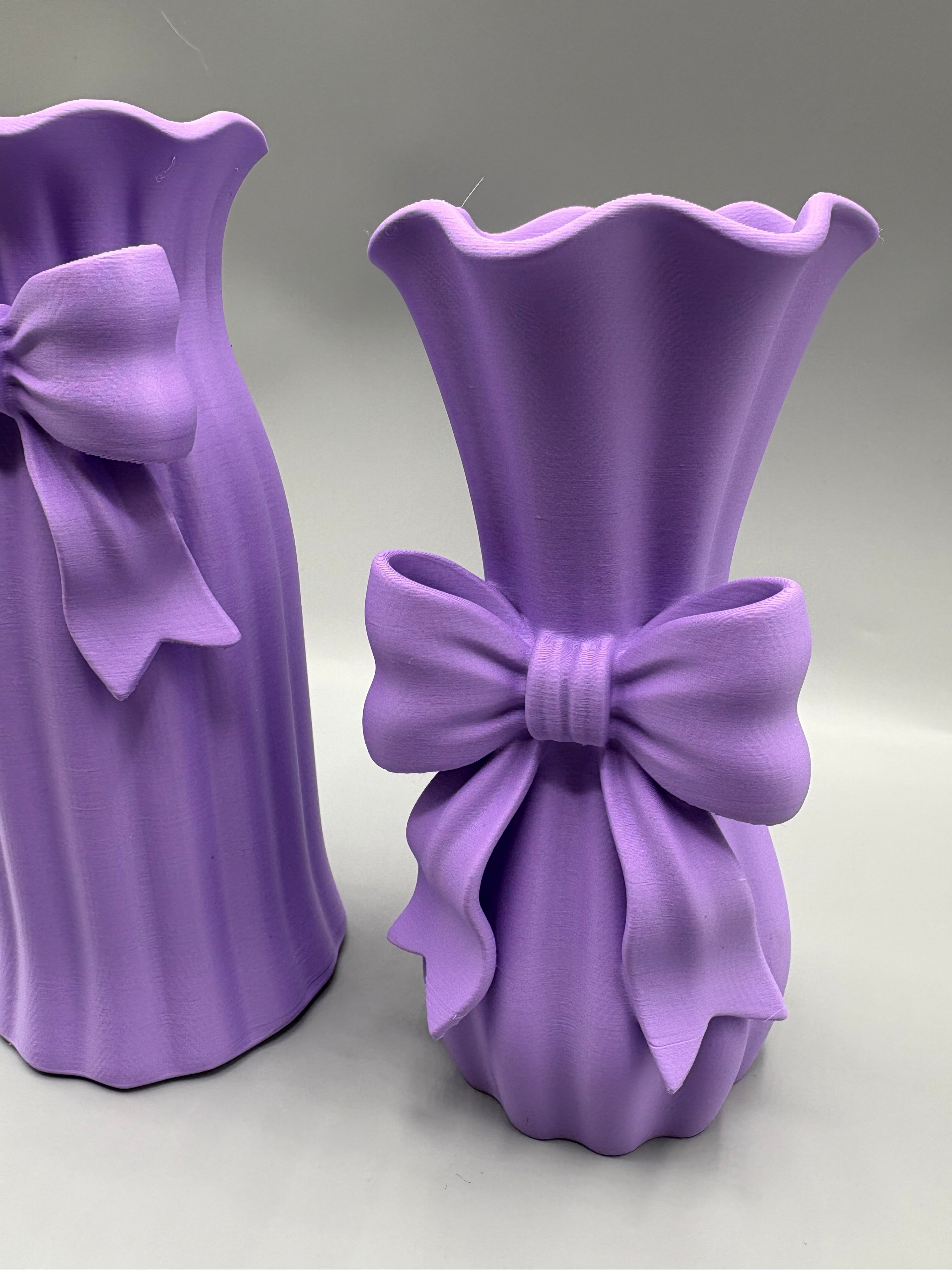 Coquette Ribbon Bow Vase Set | Modern Floral Decor