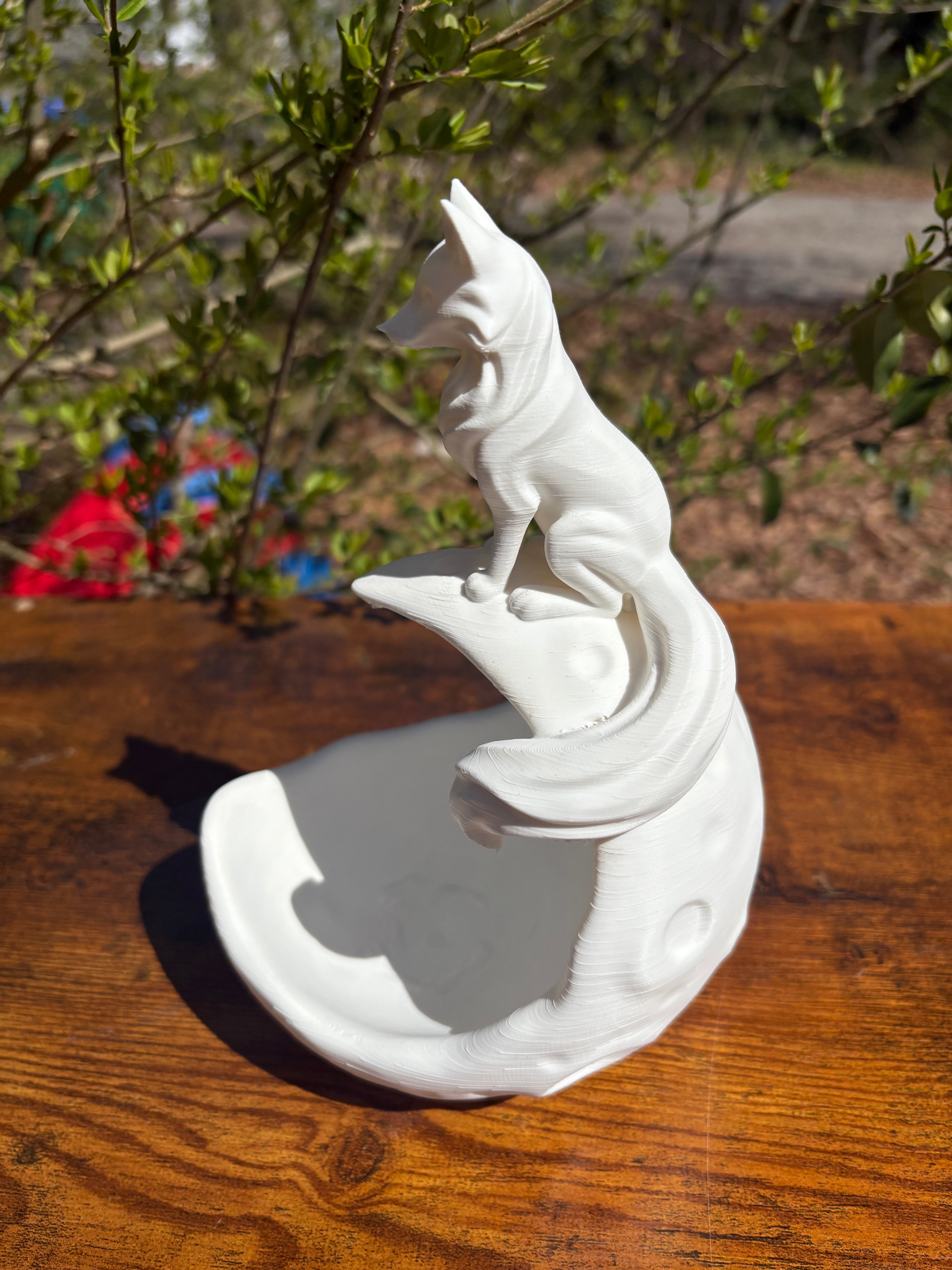 Celestial Fox Moon Tray - Elegant Desk Organizer