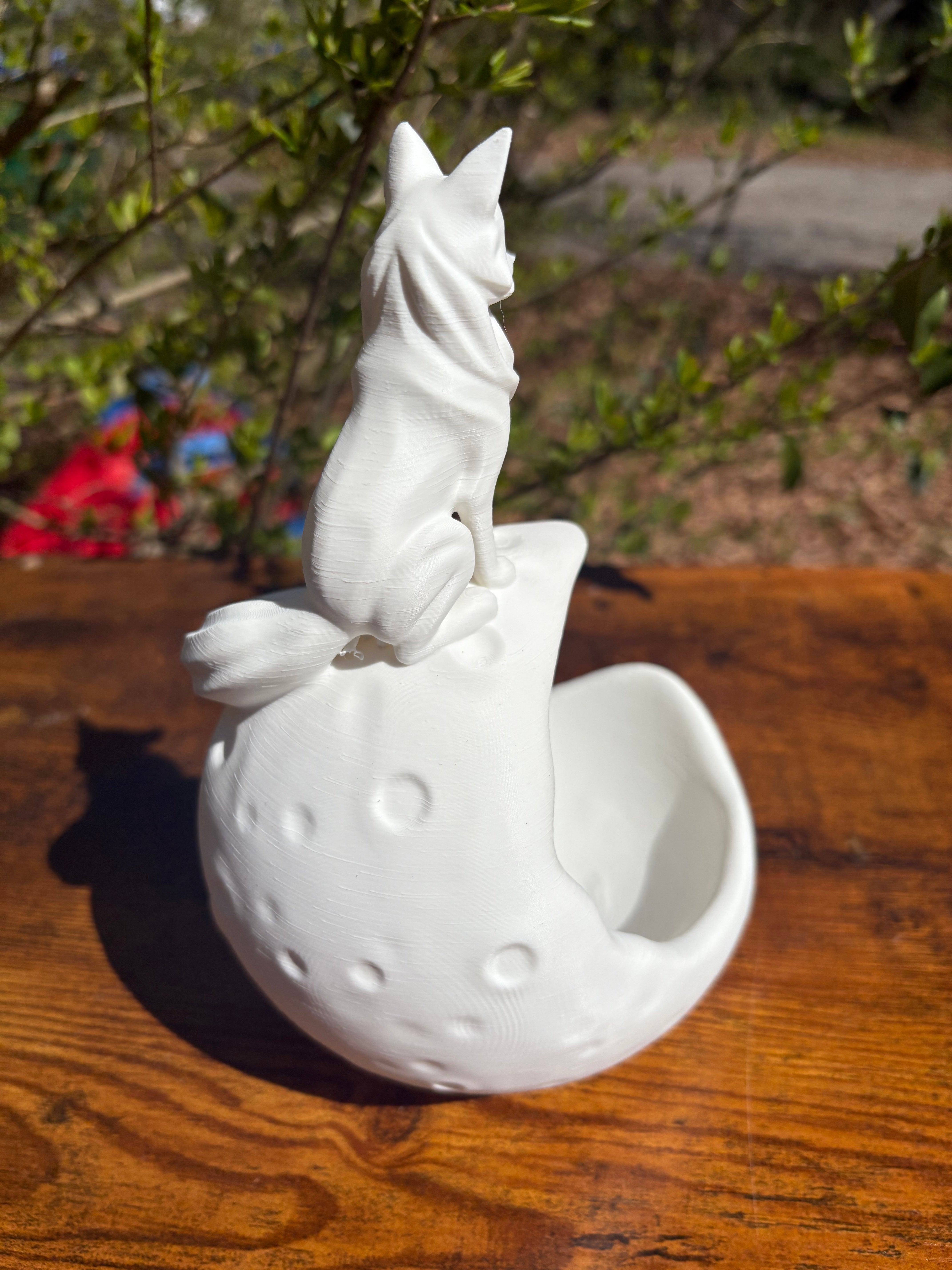 Celestial Fox Moon Tray - Elegant Desk Organizer