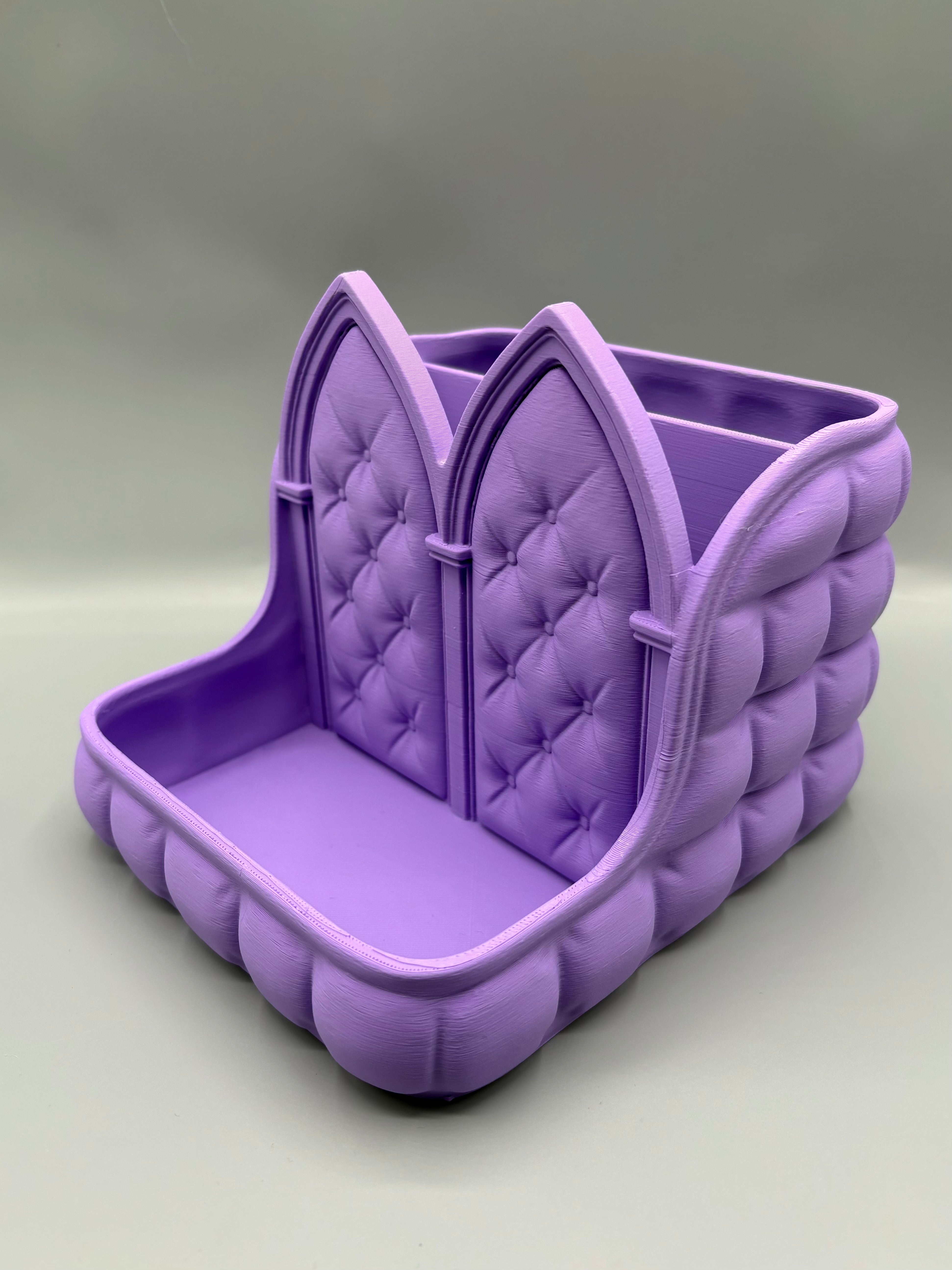Gothic Tufted Cathedral Desk Organizer & Caddy