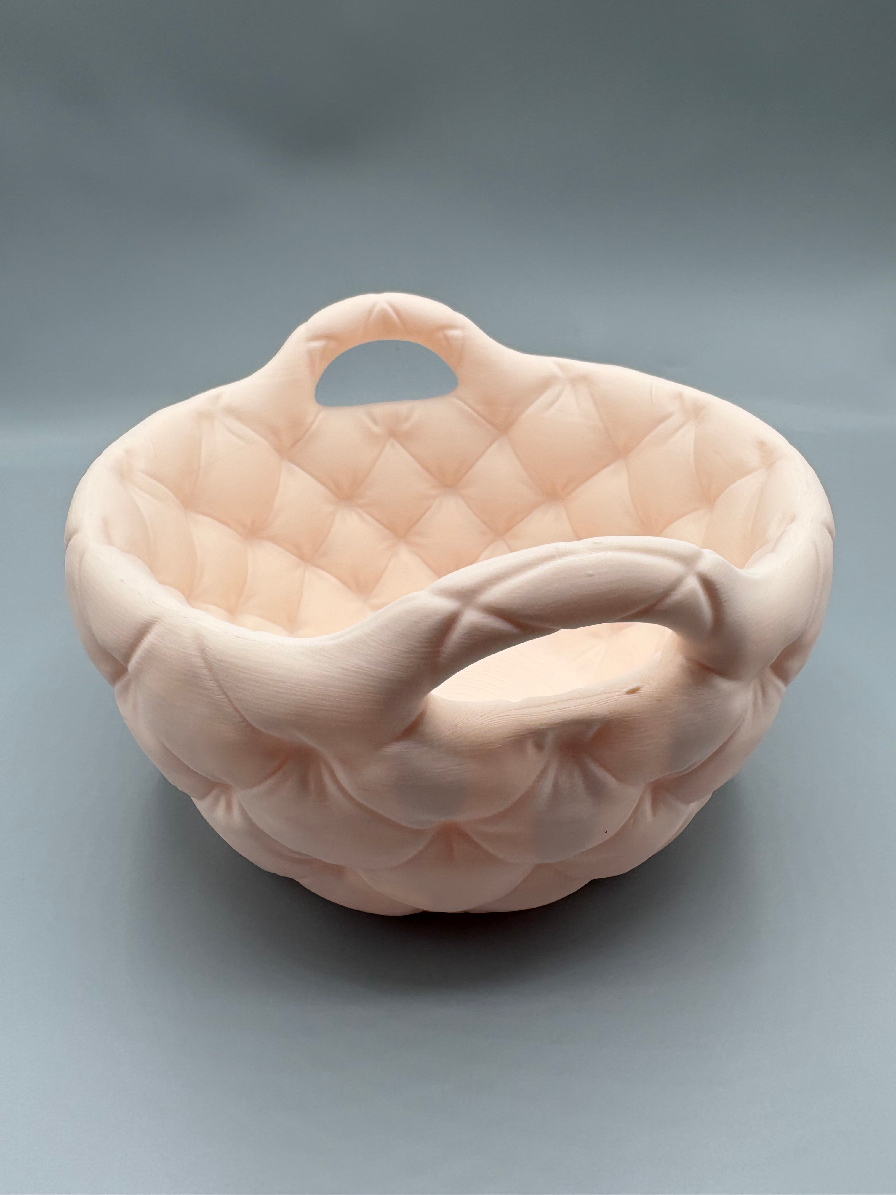 Quilted Bathroom Storage Basket | Puffy Organizer