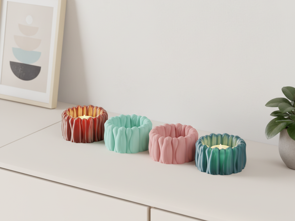 Textured Tealight Holder for LED Candles