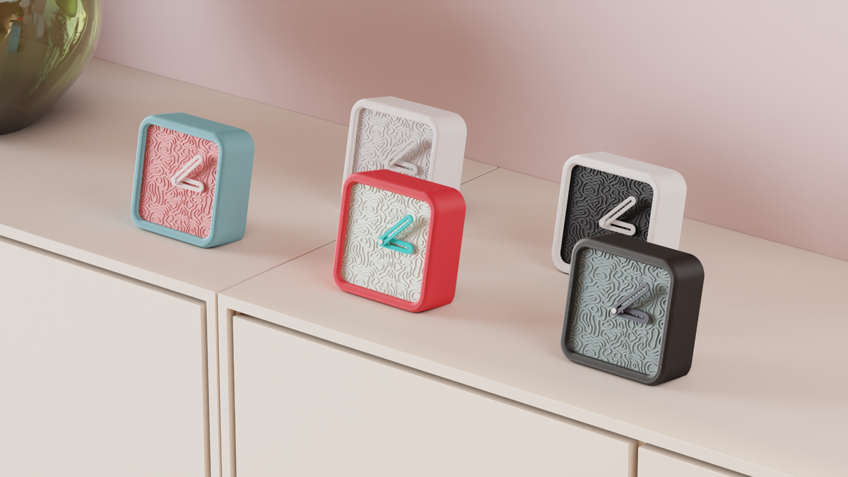 Topographic Modern Desk Clock