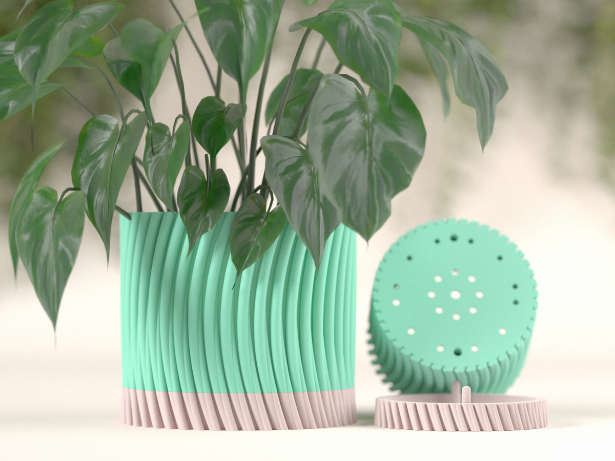 Twisted Pattern Plant Pot