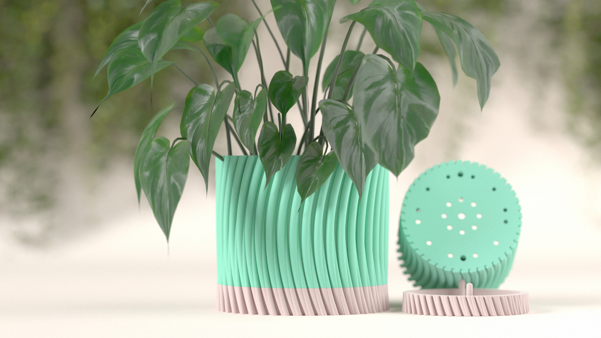 Twisted Pattern Plant Pot