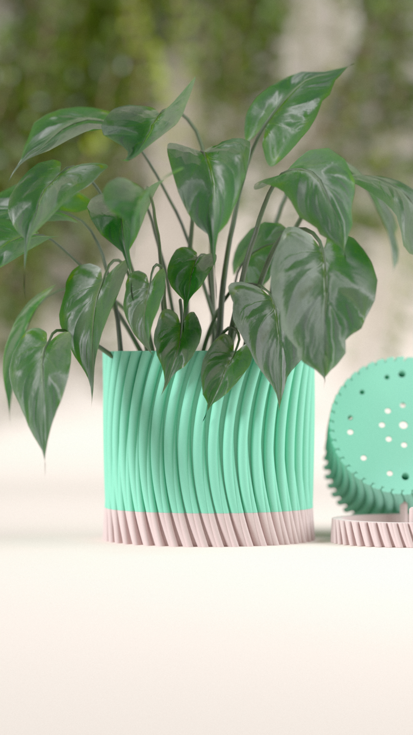 Twisted Pattern Plant Pot