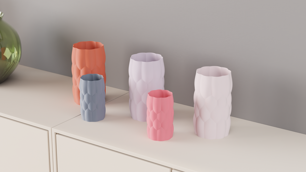 Vase Elegant Puffed Pleated Sculptural Vase – Small size