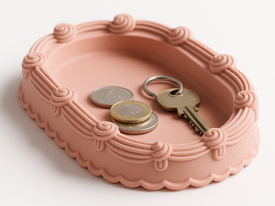Vintage Coquette Cake Catchall Tray