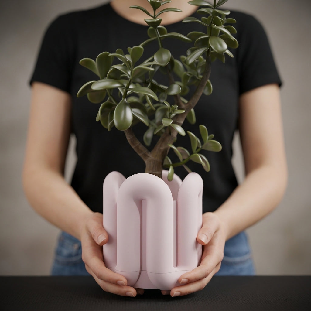 Wibble Aesthetic Planter with Drip Tray