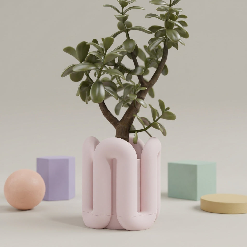 Wibble Aesthetic Planter with Drip Tray