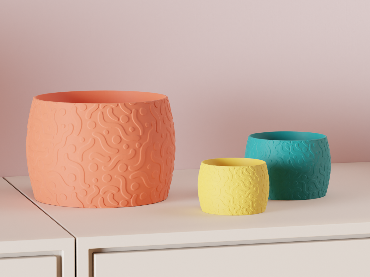 Wiggle Pattern Plant Pot – Small size