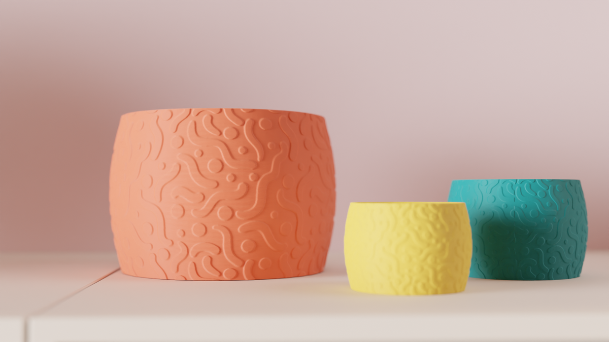 Wiggle Pattern Plant Pot – Large size