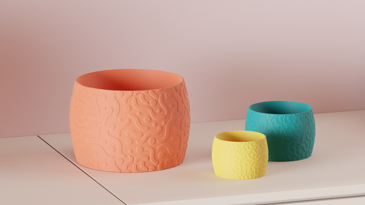 Wiggle Pattern Plant Pot