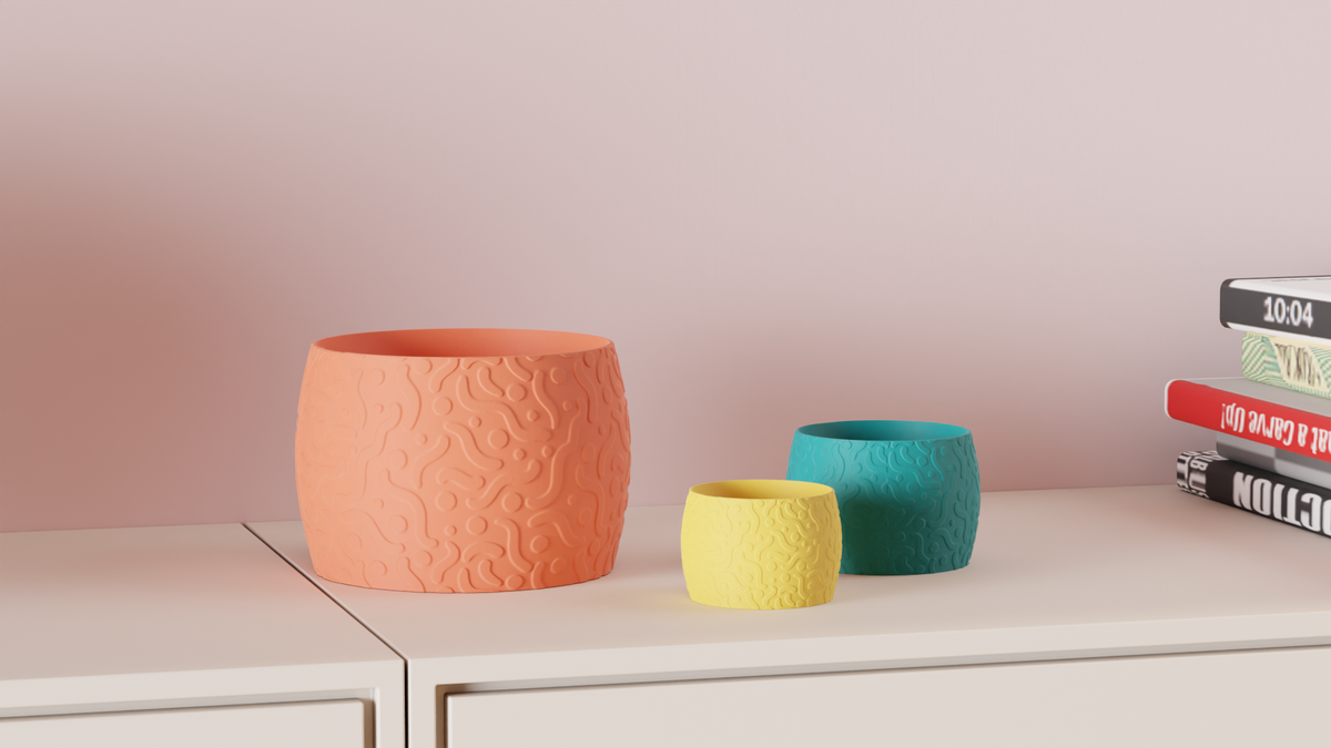 Wiggle Pattern Plant Pot