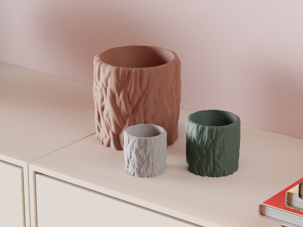Wood Plant Pot Tree Trunk Style Planter
